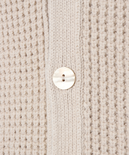 Oriens JOURNAL STANDARD（オリエンス ジャーナルスタンダード）の「Popcorn Knit CD/ポップコーンニットカーディガン（カーディガン/ボレロ・メンズ・カーキ/アイボリー/ブラック・MEDIUM/LARGE）」の9枚目の写真