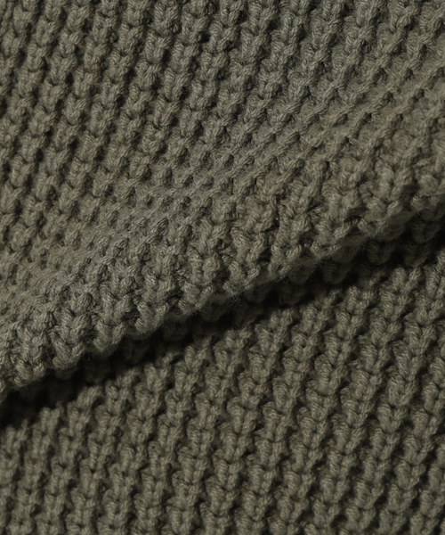 Oriens JOURNAL STANDARD（オリエンス ジャーナルスタンダード）の「Popcorn Knit CD/ポップコーンニットカーディガン（カーディガン/ボレロ・メンズ・カーキ/アイボリー/ブラック・MEDIUM/LARGE）」の4枚目の写真