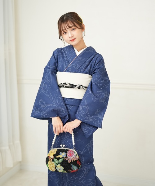 振袖 チューリップ 紺