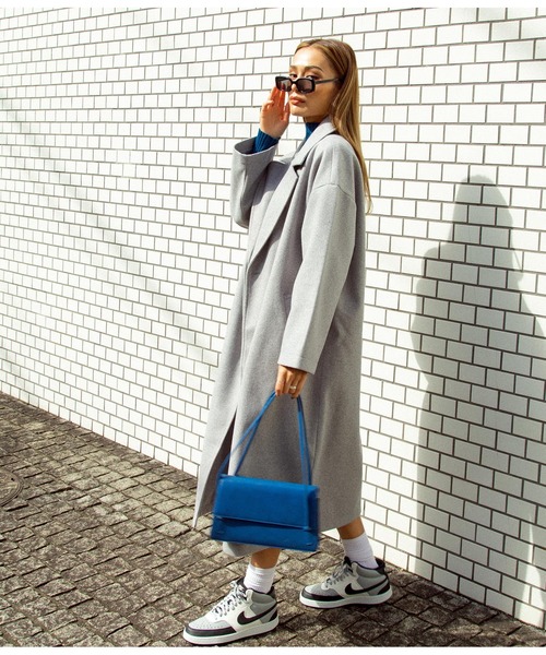 ANAP（アナップ）の「ダブルボタンロングテーラードコート（チェスターコート・レディース・グレー/アイボリー/グリーン/ブルー/ブラック・FREE）」の19枚目の写真