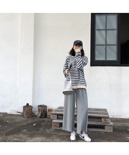 Burner(バーナー)の「【OKUOKU 0909】ラウンドネック ボーダー ロングスリーブ Tシャツ oku-tops-685604443846-14(Tシャツ/カットソー・レディース・A/B・FREE)」の19枚目の写真