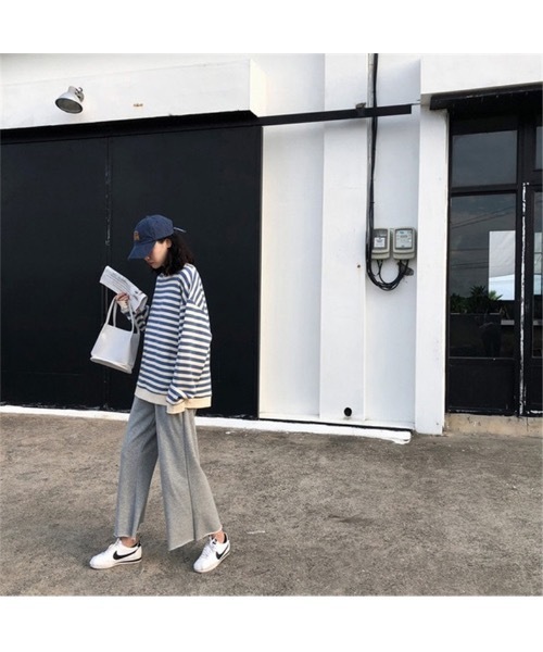 Burner(バーナー)の「【OKUOKU 0909】ラウンドネック ボーダー ロングスリーブ Tシャツ oku-tops-685604443846-14(Tシャツ/カットソー・レディース・A/B・FREE)」の20枚目の写真