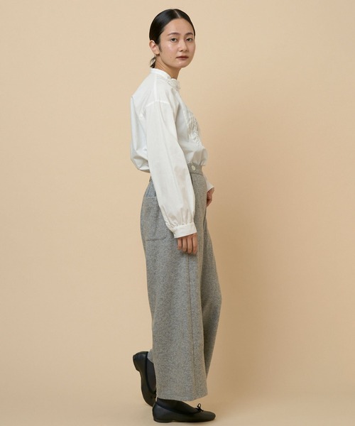 NIMES(ニーム)の「ウール天竺ストレートパンツ(その他パンツ・レディース・サックスブルー/ブラック・0/1)」の6枚目の写真