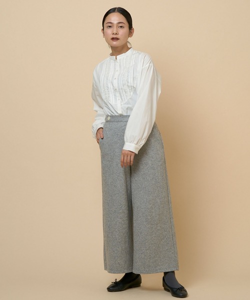 NIMES(ニーム)の「ウール天竺ストレートパンツ(その他パンツ・レディース・サックスブルー/ブラック・0/1)」の5枚目の写真