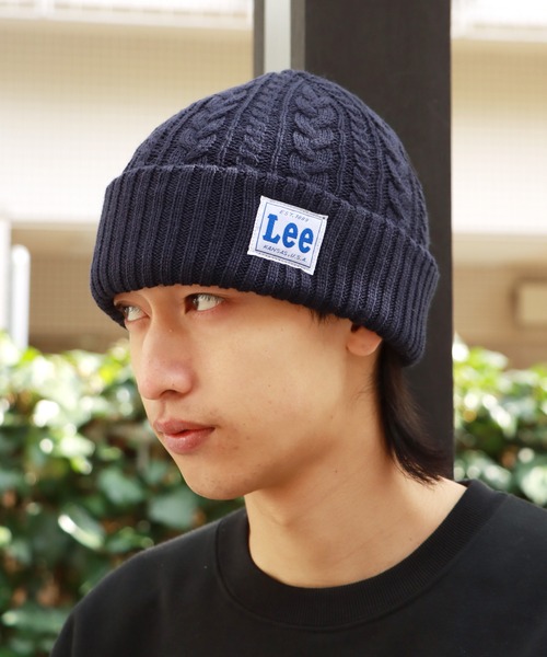 Lee(リー)の「Lee/リー CABLE WATCH CAP ACRYLIC ビーニー(ニットキャップ/ビーニー・メンズ・モスグリーン/レッド/ブラック/ネイビー/グレー/ホワイト/ピンク・57~59cm)」の6枚目の写真