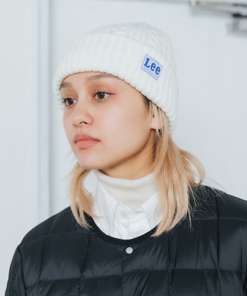 Lee(リー)の「Lee/リー CABLE WATCH CAP ACRYLIC ビーニー(ニットキャップ/ビーニー・メンズ・モスグリーン/レッド/ブラック/ネイビー/グレー/ホワイト/ピンク・57~59cm)」の2枚目の写真