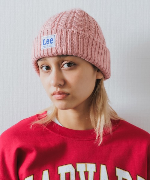 Lee(リー)の「Lee/リー CABLE WATCH CAP ACRYLIC ビーニー(ニットキャップ/ビーニー・メンズ・モスグリーン/レッド/ブラック/ネイビー/グレー/ホワイト/ピンク・57~59cm)」の7枚目の写真