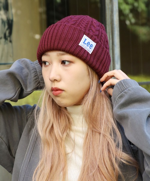 Lee(リー)の「Lee/リー CABLE WATCH CAP ACRYLIC ビーニー(ニットキャップ/ビーニー・メンズ・モスグリーン/レッド/ブラック/ネイビー/グレー/ホワイト/ピンク・57~59cm)」の17枚目の写真
