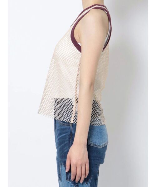 jouetie（ジュエティ）の「カラーメッシュタンク（タンクトップ・レディース・オフホワイト/ブラック/ボルドー/オレンジ/ブルー・MEDIUM）」の17枚目の写真