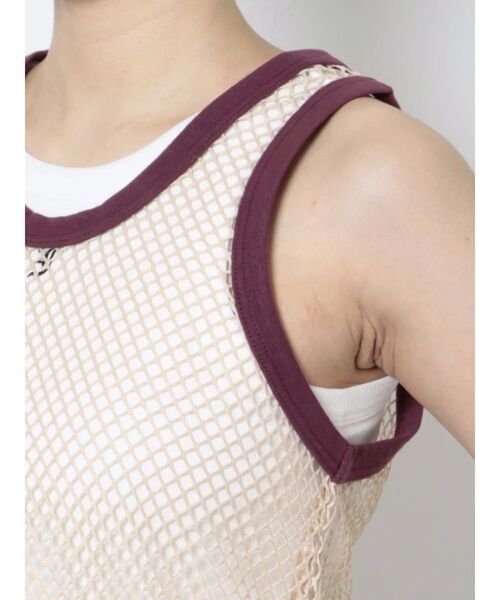 jouetie（ジュエティ）の「カラーメッシュタンク（タンクトップ・レディース・オフホワイト/ブラック/ボルドー/オレンジ/ブルー・MEDIUM）」の20枚目の写真