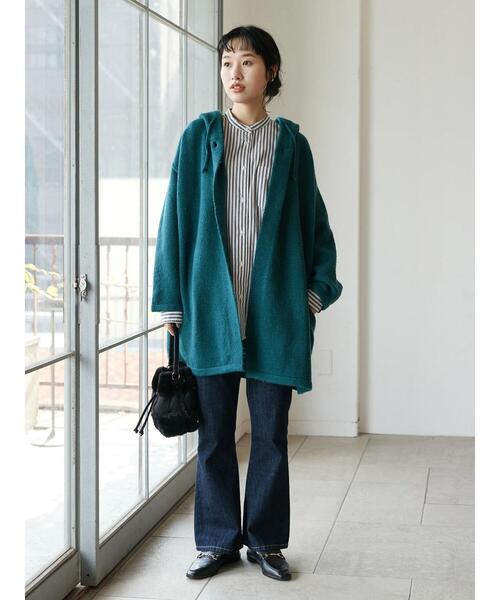 CRAFT STANDARD BOUTIQUE(クラフトスタンダードブティック)の「ニットコーディガン(その他アウター・レディース・ダークネイビー/グリーン/グレイッシュベージュ・FREE)」の20枚目の写真