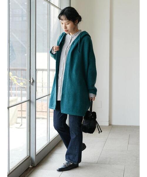 CRAFT STANDARD BOUTIQUE(クラフトスタンダードブティック)の「ニットコーディガン(その他アウター・レディース・ダークネイビー/グリーン/グレイッシュベージュ・FREE)」の21枚目の写真