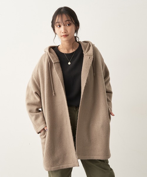CRAFT STANDARD BOUTIQUE(クラフトスタンダードブティック)の「ニットコーディガン(その他アウター・レディース・ダークネイビー/グリーン/グレイッシュベージュ・FREE)」の1枚目の写真