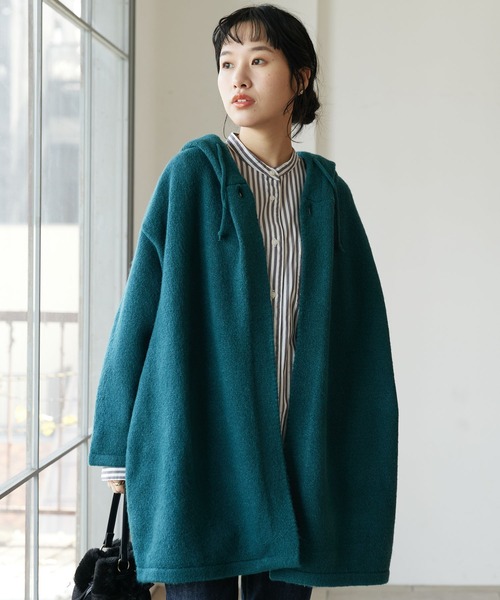 CRAFT STANDARD BOUTIQUE(クラフトスタンダードブティック)の「ニットコーディガン(その他アウター・レディース・ダークネイビー/グリーン/グレイッシュベージュ・FREE)」の2枚目の写真