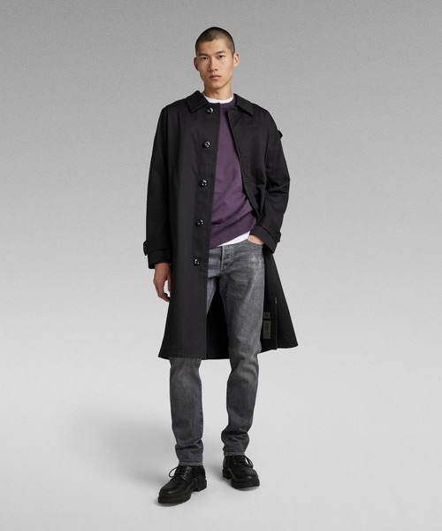 G-STAR RAW ヘビーウェイト ブラックデニム スリム トレンチコート S G-STAR RAW ヘビーウェイト ブラックデニム スリム トレンチコート S