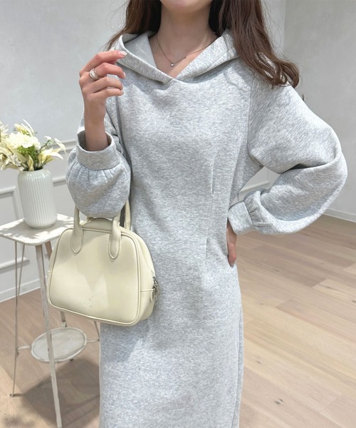 apres jour(アプレジュール)の「フード付きスウェットワンピース【ZOZOTOWN限定アイテム】(ワンピース・レディース・ピンク/ラベンダー/アイボリー/杢グレー・フリー/X-LARGE)」の12枚目の写真