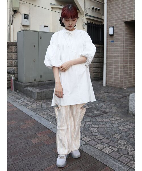 merry jenny（メリージェニー）の「ボリュームスリーブミニワンピース（ワンピース・レディース・ミント/ブラック/オフホワイト・FREE）」の10枚目の写真