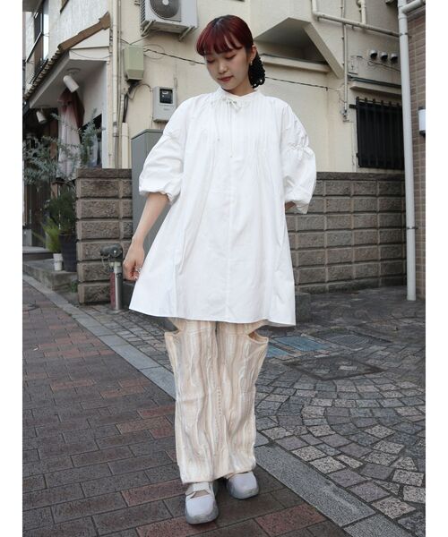 merry jenny（メリージェニー）の「ボリュームスリーブミニワンピース（ワンピース・レディース・ミント/ブラック/オフホワイト・FREE）」の11枚目の写真