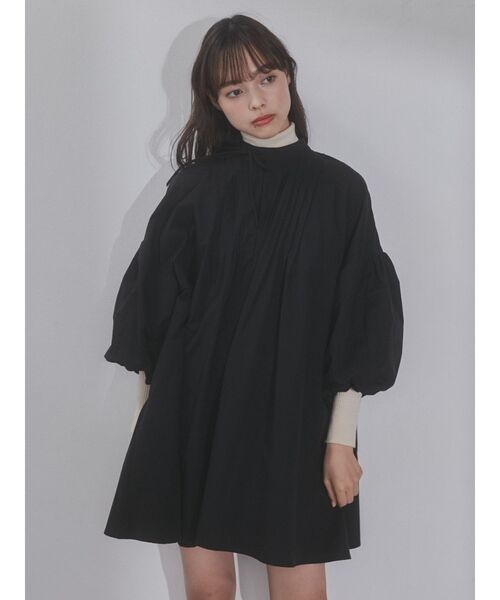 merry jenny（メリージェニー）の「ボリュームスリーブミニワンピース（ワンピース・レディース・ミント/ブラック/オフホワイト・FREE）」の14枚目の写真