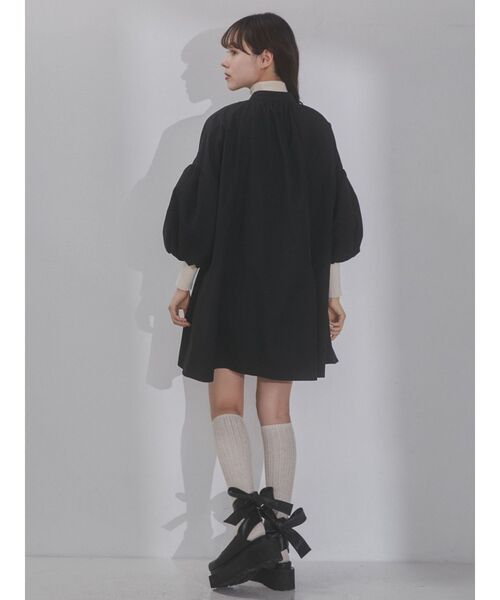 merry jenny（メリージェニー）の「ボリュームスリーブミニワンピース（ワンピース・レディース・ミント/ブラック/オフホワイト・FREE）」の19枚目の写真