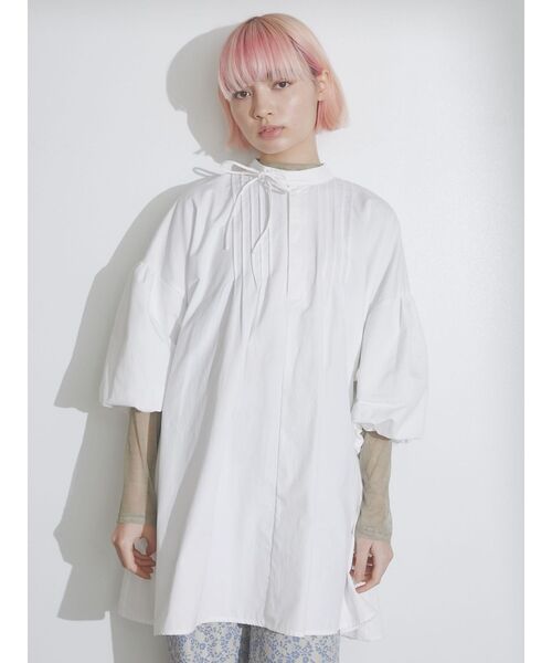 merry jenny（メリージェニー）の「ボリュームスリーブミニワンピース（ワンピース・レディース・ミント/ブラック/オフホワイト・FREE）」の20枚目の写真