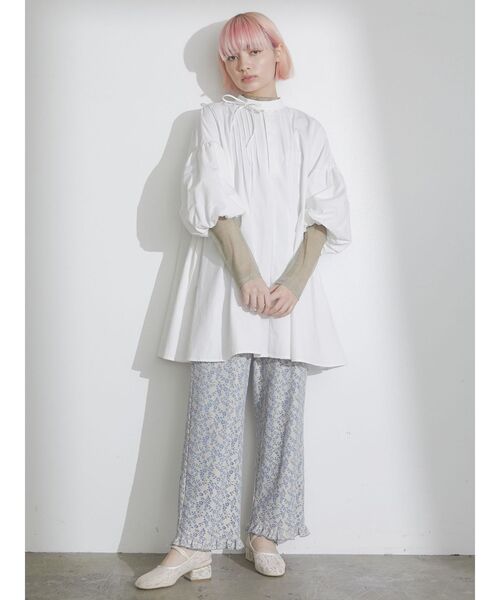 merry jenny（メリージェニー）の「ボリュームスリーブミニワンピース（ワンピース・レディース・ミント/ブラック/オフホワイト・FREE）」の22枚目の写真