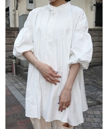 ボリュームスリーブミニワンピース