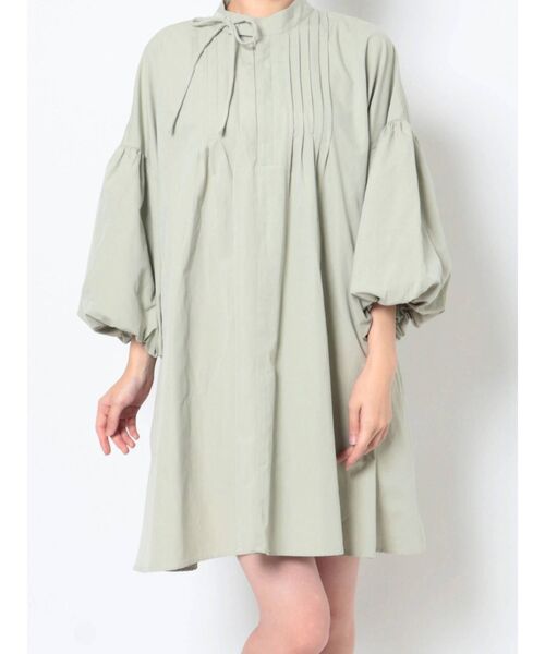 merry jenny（メリージェニー）の「ボリュームスリーブミニワンピース（ワンピース・レディース・ミント/ブラック/オフホワイト・FREE）」の3枚目の写真