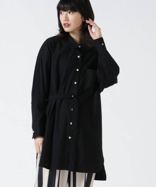 DROIT BELLO（ドロイトベロ）の「DROIT BELLO（ドロイトベロ）ウエストベルトシャツ（シャツ/ブラウス・レディース・ブラック/ホワイト・F）」の9枚目の写真