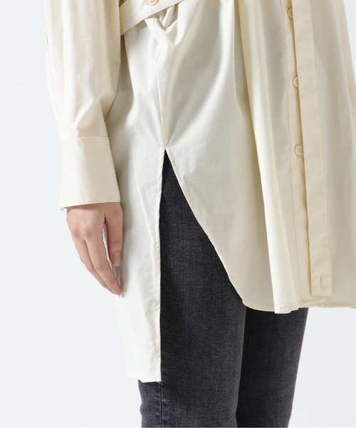DROIT BELLO（ドロイトベロ）の「DROIT BELLO（ドロイトベロ）ウエストベルトシャツ（シャツ/ブラウス・レディース・ブラック/ホワイト・F）」の14枚目の写真