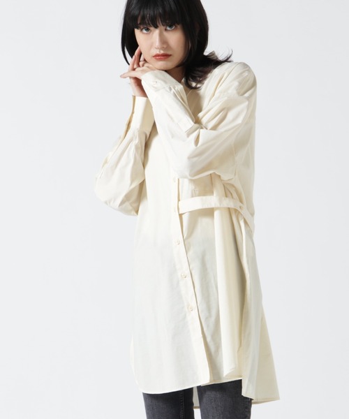 DROIT BELLO（ドロイトベロ）の「DROIT BELLO（ドロイトベロ）ウエストベルトシャツ（シャツ/ブラウス・レディース・ブラック/ホワイト・F）」の11枚目の写真