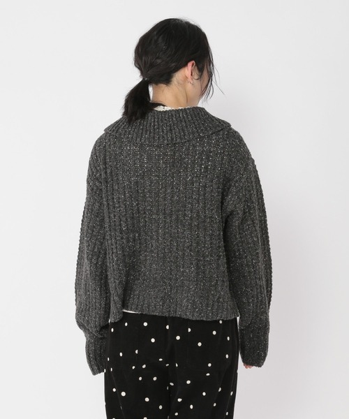 studio CLIP（スタディオクリップ）の「3ゲージネップ襟付きカーディガン（カーディガン/ボレロ・レディース・グレー/チャコール/ブラウン・FREE）」の8枚目の写真