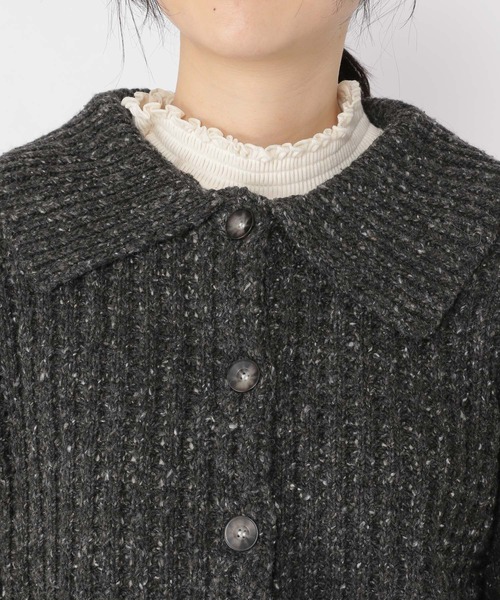 studio CLIP（スタディオクリップ）の「3ゲージネップ襟付きカーディガン（カーディガン/ボレロ・レディース・グレー/チャコール/ブラウン・FREE）」の9枚目の写真