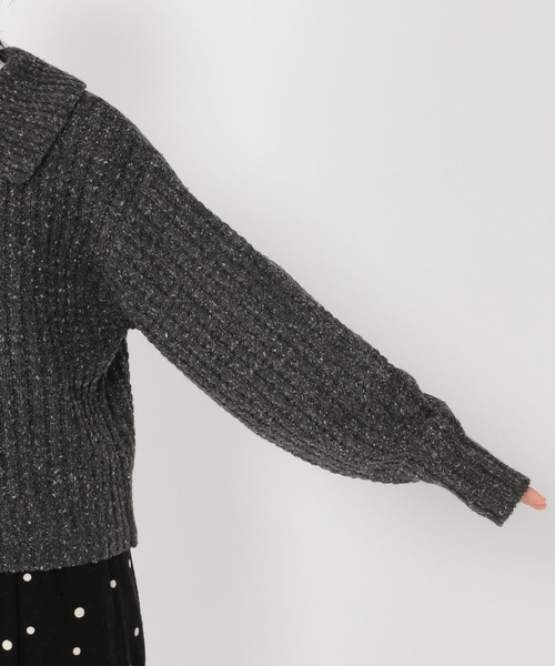 studio CLIP（スタディオクリップ）の「3ゲージネップ襟付きカーディガン（カーディガン/ボレロ・レディース・グレー/チャコール/ブラウン・FREE）」の11枚目の写真