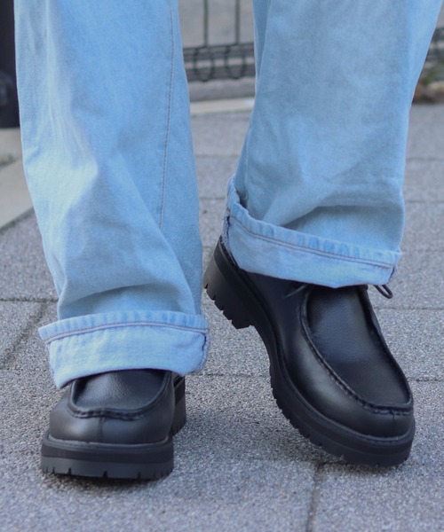 Dedes（デデス）の「Dedes / ボリュームソールチロリアンシューズ（モカシン/デッキシューズ・メンズ・ブラック・42/43/40/44/41）」の7枚目の写真