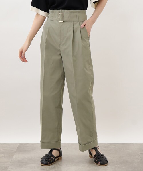grove（グローブ）の「◆ベルテッドタックパンツ（その他パンツ・レディース・ベージュ/カーキ・02/03/01/05/04）」の2枚目の写真
