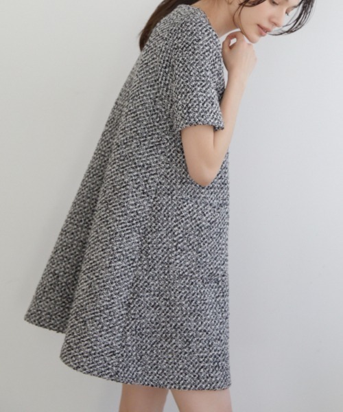 ACYM(アシーム)の「Tweed mini ワンピース(ワンピース・レディース・ブラックミックス/アイボリー・FREE)」の17枚目の写真