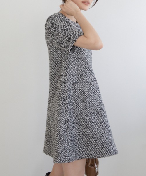 ACYM(アシーム)の「Tweed mini ワンピース(ワンピース・レディース・ブラックミックス/アイボリー・FREE)」の20枚目の写真