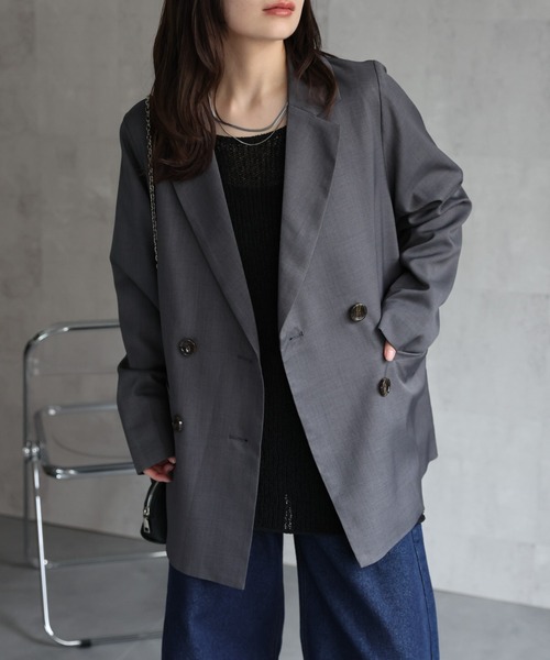 ✨秋冬先取り✨【シルク混 日本製】ロロピアーナ ダブル テーラードジャケット セール】ダブルテーラードジャケット（テーラードジャケット