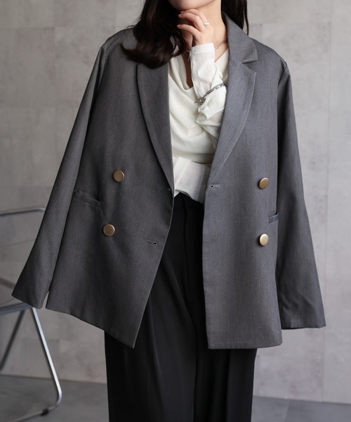 セール】ダブルテーラードジャケット（テーラードジャケット）｜ap