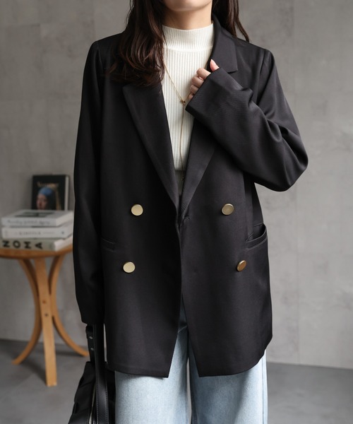 model：156cm 着用サイズ：FREE
※金ボタン