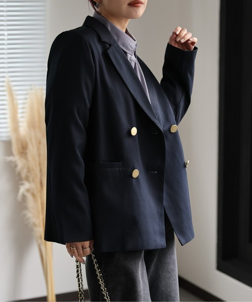 【NA】ヴィンテージ セットアップ ダブル モード テーラード ジャケット RUUBON】drape double tailored jacket / ドレープ ダブル