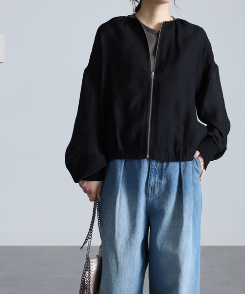 RANAN(ラナン)の「シアー素材ブルゾン(ブルゾン・レディース・ベージュ系その他/ブラック・M/L/LL)」の9枚目の写真