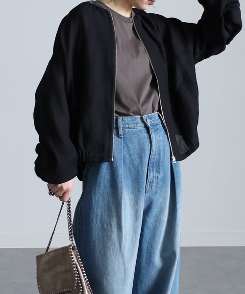 RANAN(ラナン)の「シアー素材ブルゾン(ブルゾン・レディース・ベージュ系その他/ブラック・M/L/LL)」の11枚目の写真