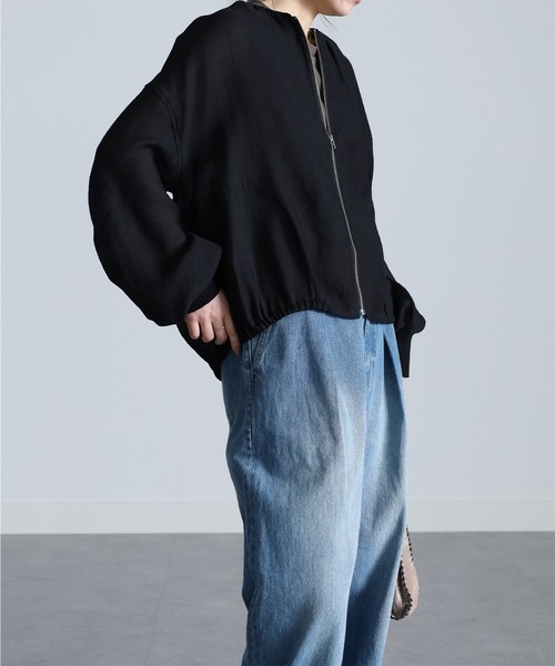 RANAN(ラナン)の「シアー素材ブルゾン(ブルゾン・レディース・ベージュ系その他/ブラック・M/L/LL)」の15枚目の写真