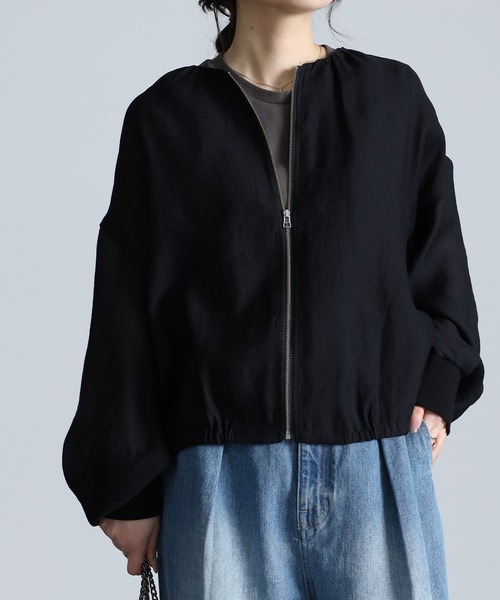 RANAN(ラナン)の「シアー素材ブルゾン(ブルゾン・レディース・ベージュ系その他/ブラック・M/L/LL)」の16枚目の写真