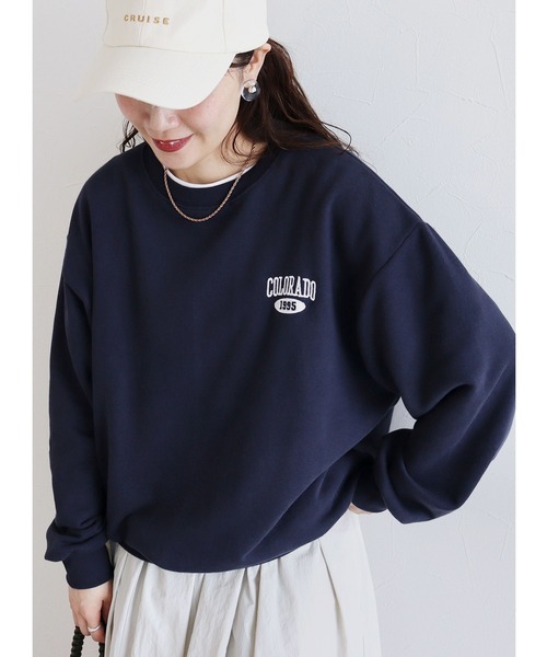 reca(レカ)の「刺繍ロゴスウェット(スウェット・レディース・グレー/ネイビー/オートミール/チャコール・FREE)」の4枚目の写真