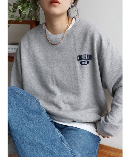 reca(レカ)の「刺繍ロゴスウェット(スウェット・レディース・グレー/ネイビー/オートミール/チャコール・FREE)」の2枚目の写真