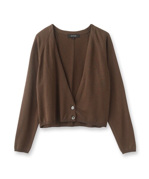 UNTITLED（アンタイトル）の「◆【すっきり見え】深Vネックカーディガン（カーディガン/ボレロ・レディース・グレー系/ネイビー/ホワイト/ダークブラウン・00/02/48/44/04）」の5枚目の写真