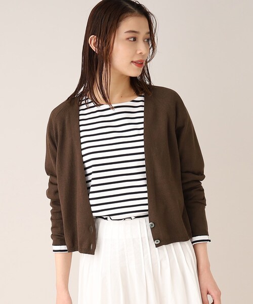 UNTITLED（アンタイトル）の「◆【すっきり見え】深Vネックカーディガン（カーディガン/ボレロ・レディース・グレー系/ネイビー/ホワイト/ダークブラウン・00/02/48/44/04）」の12枚目の写真